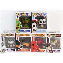 LOT OF 6 ASSORTED FUNKO POPS: MIXED VARIETY PACK.
