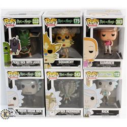 LOT OF 6 ASSORTED FUNKO POPS: RICK & MORTY MIXED