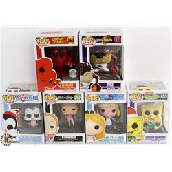 LOT OF 6 ASSORTED FUNKO POPS: MIXED VARIETY PACK.