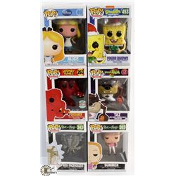 LOT OF 6 ASSORTED FUNKO POPS: MIXED VARIETY PACK.