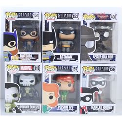 LOT OF 6 SUPER HERO/VILLAIN FUNKO POPS.