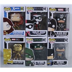 LOT OF 6 SUPER HERO/VILLAIN FUNKO POPS.