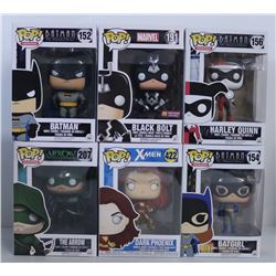 LOT OF 6 SUPER HERO/VILLAIN FUNKO POPS.