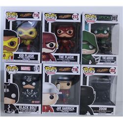 LOT OF 6 SUPER HERO/VILLAIN FUNKO POPS.