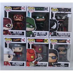 LOT OF 6 SUPER HERO/VILLAIN FUNKO POPS.