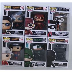 LOT OF 6 SUPER HERO/VILLAIN FUNKO POPS.
