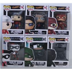 LOT OF 6 SUPER HERO/VILLAIN FUNKO POPS.
