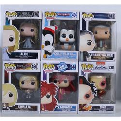 LOT OF 6 RANDOM ASSORTED FUNKO POPS.