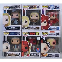 LOT OF 6 RANDOM ASSORTED FUNKO POPS.