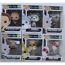 LOT OF 6 RICK AND MORTY FUNKO POPS.