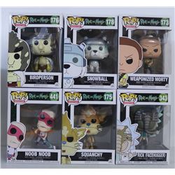LOT OF 6 RICK AND MORTY FUNKO POPS.