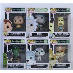 LOT OF 6 RICK AND MORTY FUNKO POPS.