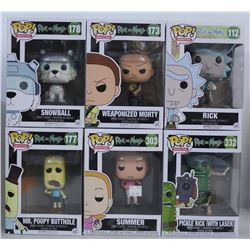 LOT OF 6 RICK AND MORTY FUNKO POPS.