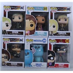 LOT OF 6 RANDOM ASSORTED FUNKO POPS.
