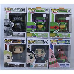 LOT OF 6 RANDOM ASSORTED FUNKO POPS.