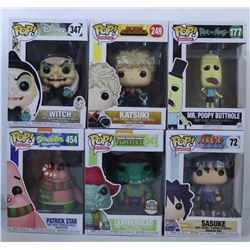 LOT OF 6 RANDOM ASSORTED FUNKO POPS.