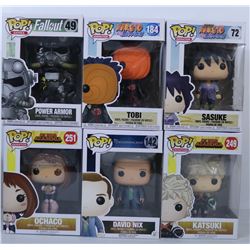 LOT OF 6 RANDOM ASSORTED FUNKO POPS.