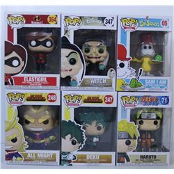 LOT OF 6 RANDOM ASSORTED FUNKO POPS.