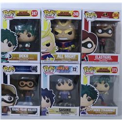 LOT OF 6 RANDOM ASSORTED FUNKO POPS.