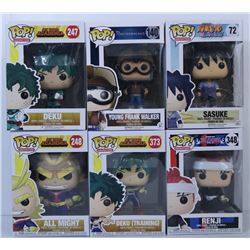 LOT OF 6 RANDOM ASSORTED FUNKO POPS.