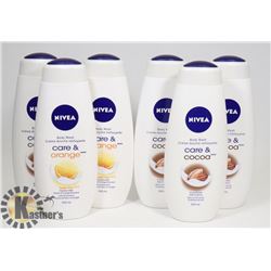 LOT OF 6 NIVEA  ASSORTED BODY WASH