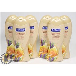 LOT OF 6 SOFT SOAP BODY WASH - HONEY CREAM &