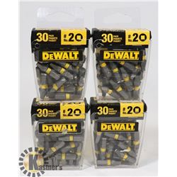 NEW "DEWALT" #20, 30 BITS 4 PACKS #N397911