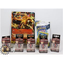 LOT OF 7 VARIOUS POP AND POKEMON COLLECTIBLES