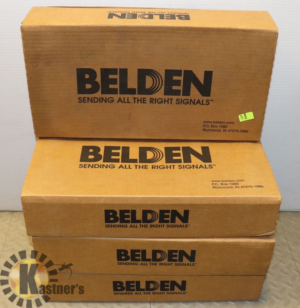 BUNDLE OF 4 BOXES OF BELDEN ELECTRICAL EQUIPMENT