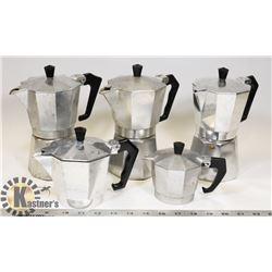 LOT OF 3 ESPRESSO MAKERS & 2 TOPS