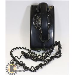 BLACK ROTARY DIAL WALL MOUNT PHONE