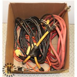 LARGE BOX OF EXTENSION CORDS & HEAVY DUTY SPLITTER