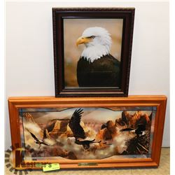 TWO BALD EAGLE DECORATIVE WALL HANGINGS