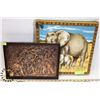 Image 1 : TWO DECORATIVE ELEPHANT WALL HANGINGS
