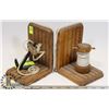 Image 1 : TWO WOODEN SHIP-THEMED BOOK ENDS