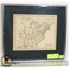 Image 1 : AUTHENTIC 1820 MAP OF CANADA, FRAMED