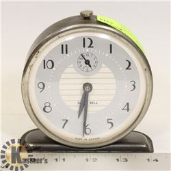 VINTAGE SILVER BELL ALARM CLOCK