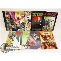 LOT OF 11 ASSORTED DC AND MARVEL PAPER BACK