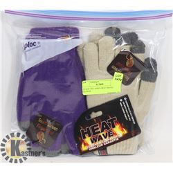 2 PACK OF LADIES HEAT WAVE GLOVES
