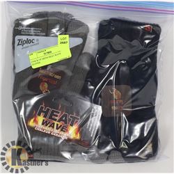 2 PACK OF MENS HEAT WAVE GLOVES