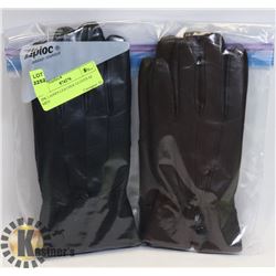 2PK LADIES LEATHER GLOVES SZ MED