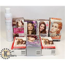 2 BAGS OF  ASSORTED HAIR DYE AND THERMAL SPRING