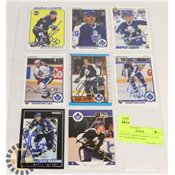 LOT OF 8 TORONTO MAPLE LEAFS AUTOGRAPHED CARDS