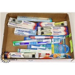 FLAT OF ASSORTED NEW TOOTHBRUSHES