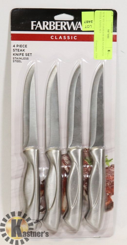 NEW 4PC FARBERWARE STAINLESS STEEL KNIFE SET
