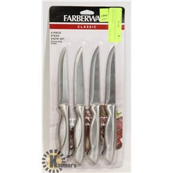 NEW 4PC FARBERWARE STAINLESS STEEL KNIFE SET