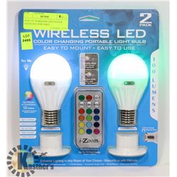 NEW 2PC WIRELESS LED COLOUR CHANGING PORTABLE