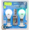 Image 1 : NEW 2PC WIRELESS LED COLOUR CHANGING PORTABLE