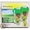 Image 1 : NEW 2 PACK SALAD TO GO TRAVEL SALAD CONTAINERS