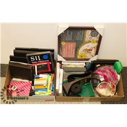 2 BOXES OF OFFICE & MISC.